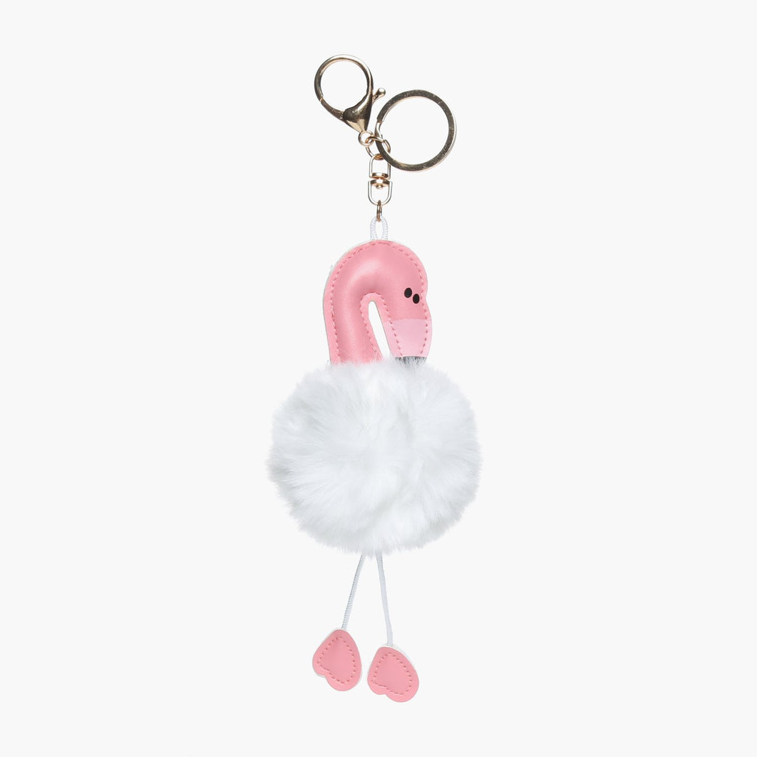 Grab Flamingo Bag Charm (White)