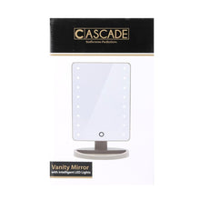 Load image into Gallery viewer, Cascade Portable Make-up Mirror with LED Light (White)
