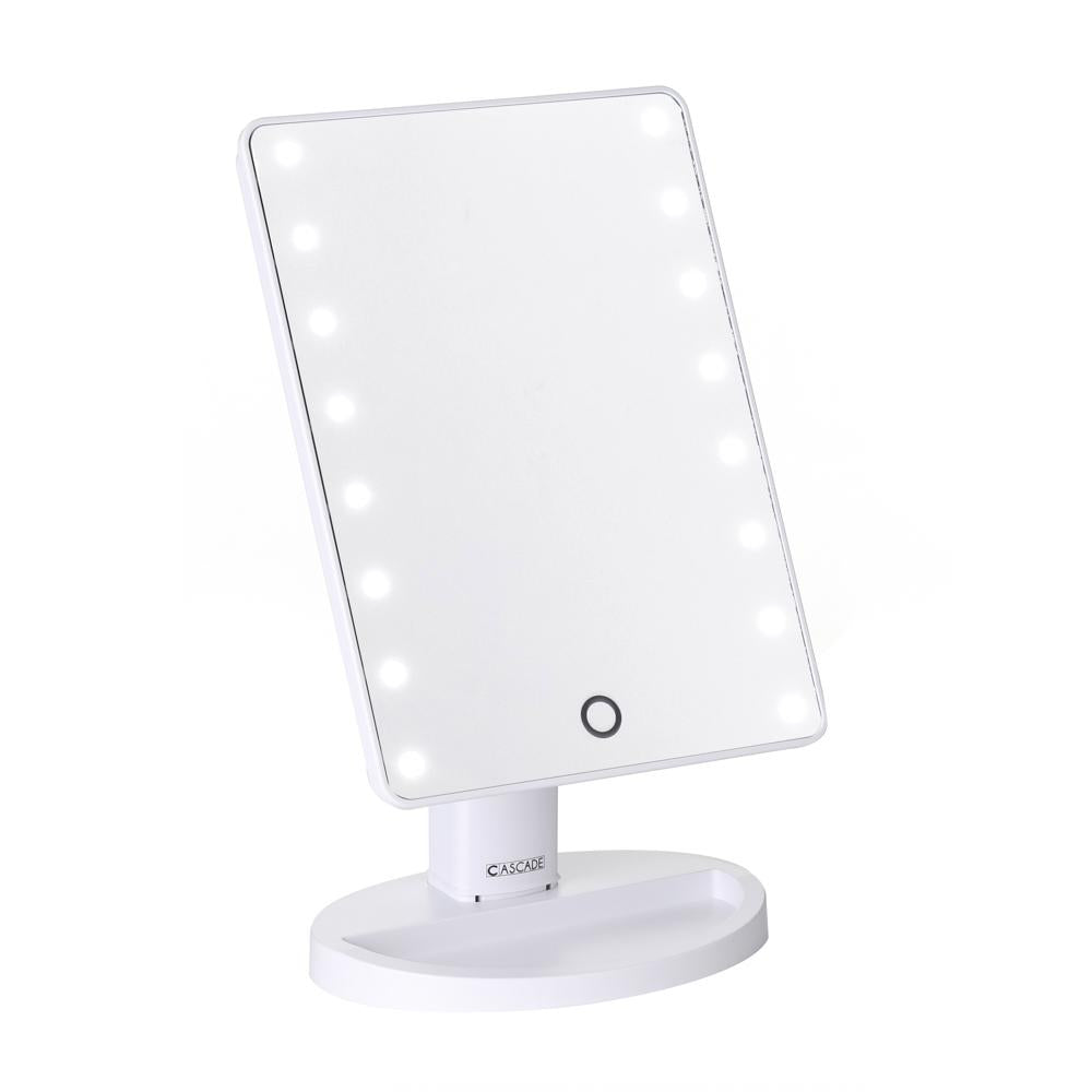 Cascade Portable Make-up Mirror with LED Light (White)