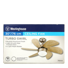 Load image into Gallery viewer, Westinghouse 30in./76cm Turbo Swirl Ceiling Fan (Light Maple)
