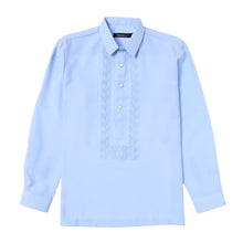 Load image into Gallery viewer, Exclusive Mens Half Open Barong in Blue
