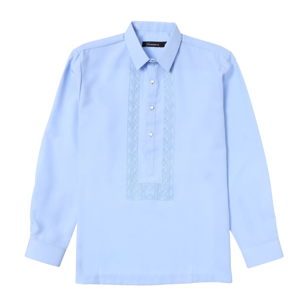 Exclusive Mens Half Open Barong in Blue