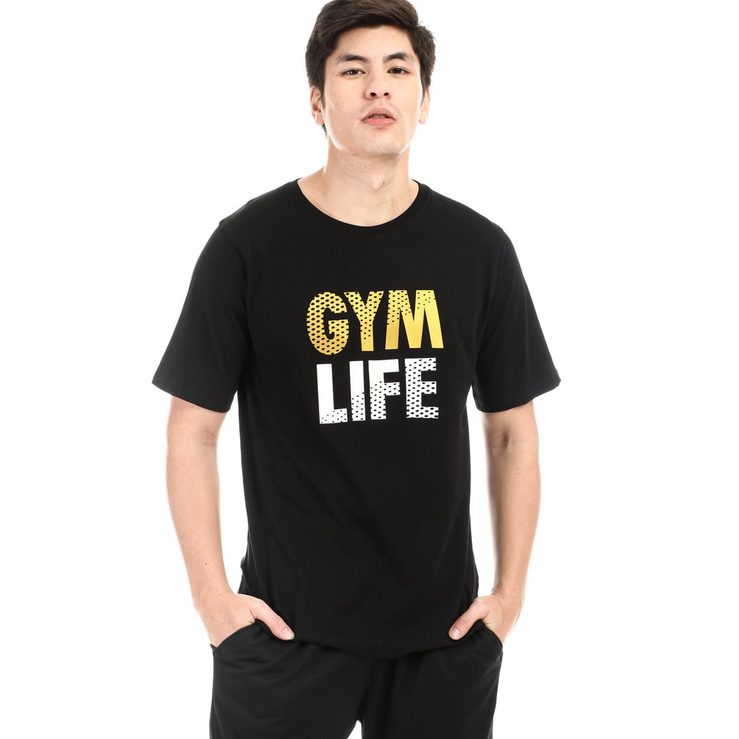 Bo Athletics Men's Gym Life Statement Tee in Black