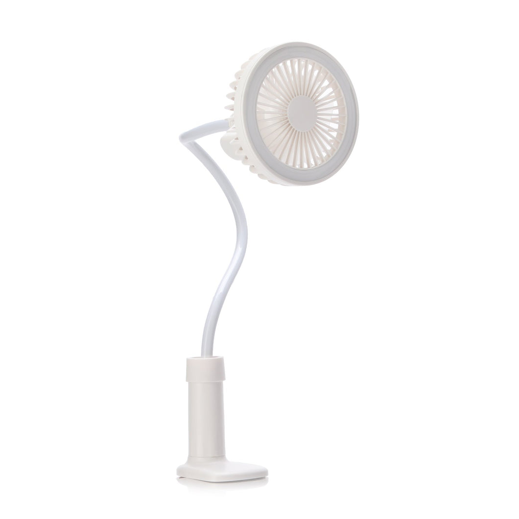 Rechargeable Clip-On Fan in White