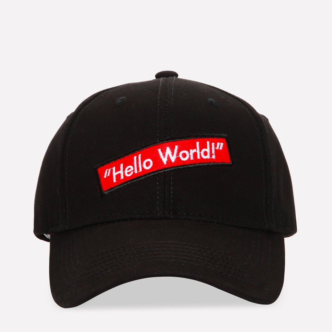 SM Accessories MSense Men's Hello World Baseball Cap in Black