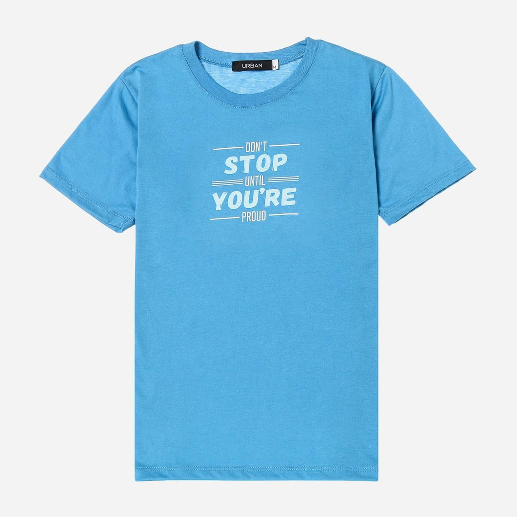 GTW Urban Girls Teens' Don't Stop Until You're Proud Statement Tee in Blue