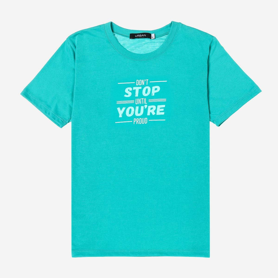 GTW Urban Girls Teens' Don't Stop Until You're Proud Statement Tee in Green