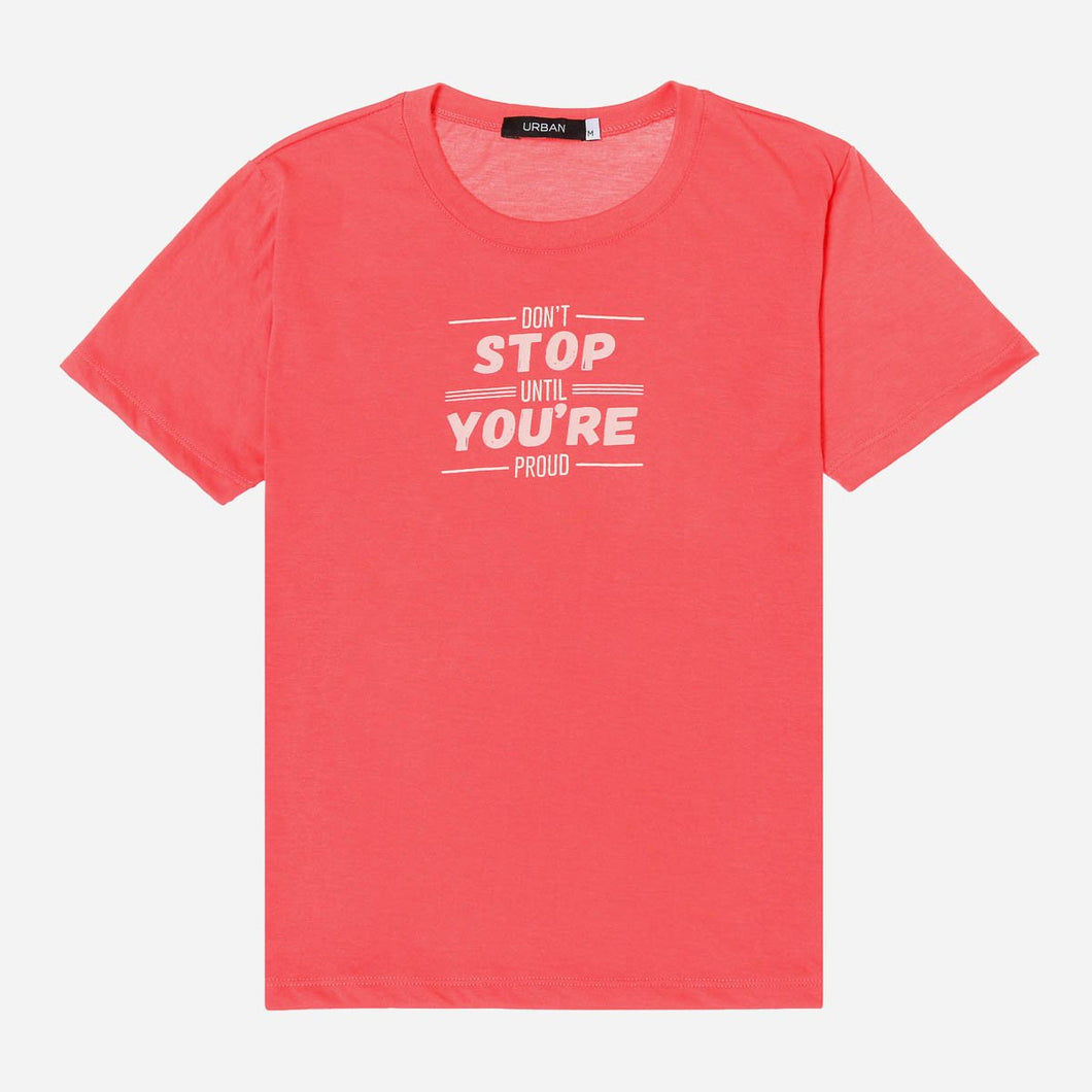 GTW Urban Girls Teens' Don't Stop Until You're Proud Statement Tee in Pink