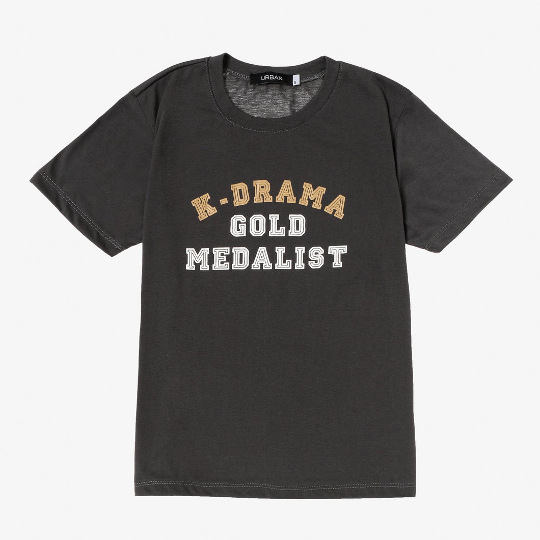 GTW Urban Girls Teens' K-Drama Gold Medalist Statement Tee in Gray