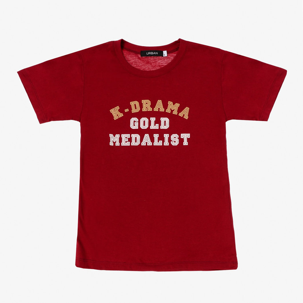 GTW Urban Girls Teens' K-Drama Gold Medalist Statement Tee in Red