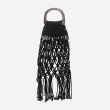 Load image into Gallery viewer, Tropiko by Kultura Ladies&#39; Macrame Net Hand Bag in Black
