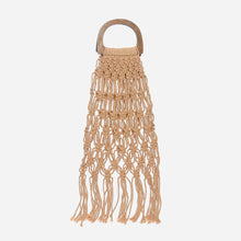 Load image into Gallery viewer, Tropiko by Kultura Ladies&#39; Macrame Net Hand Bag in Tan
