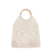 Load image into Gallery viewer, Tropiko by Kultura Ladies&#39; Macrame Net Hand Bag in Cream
