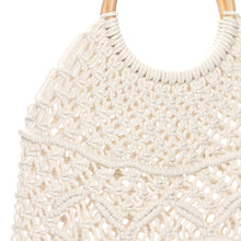 Load image into Gallery viewer, Tropiko by Kultura Ladies&#39; Macrame Net Hand Bag in Cream
