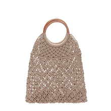 Load image into Gallery viewer, Tropiko by Kultura Ladies&#39; Macrame Net Hand Bag in Taupe
