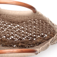 Load image into Gallery viewer, Tropiko by Kultura Ladies&#39; Macrame Net Hand Bag in Taupe
