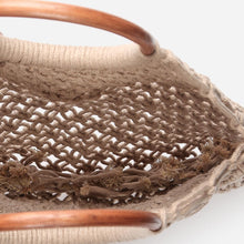 Load image into Gallery viewer, Tropiko by Kultura Ladies&#39; Macrame Net Hand Bag in Taupe
