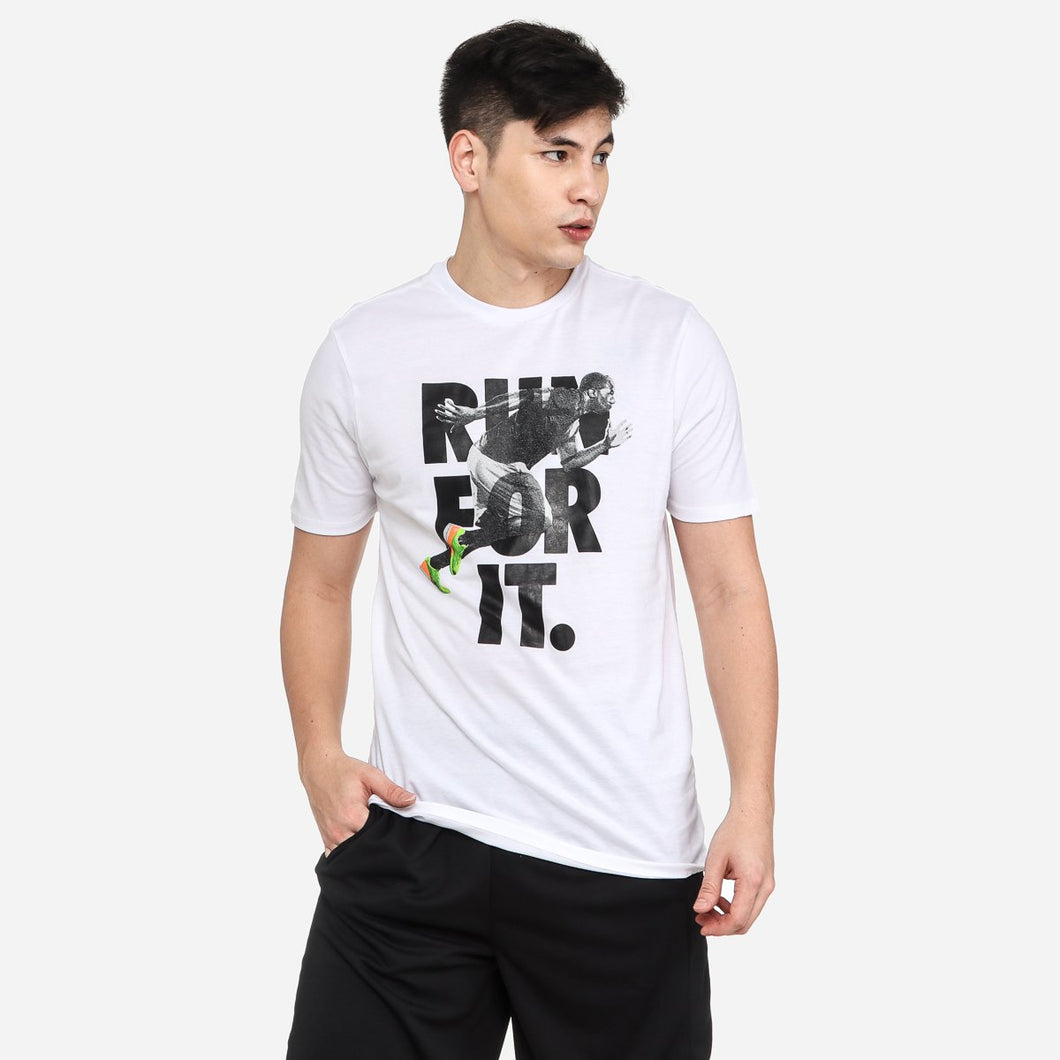 Bo Athletics Men's Run for It Performance Tee in White