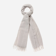 Load image into Gallery viewer, Tropiko by Kultura Ladies&#39; Striped Tasseled Shawl in Gray
