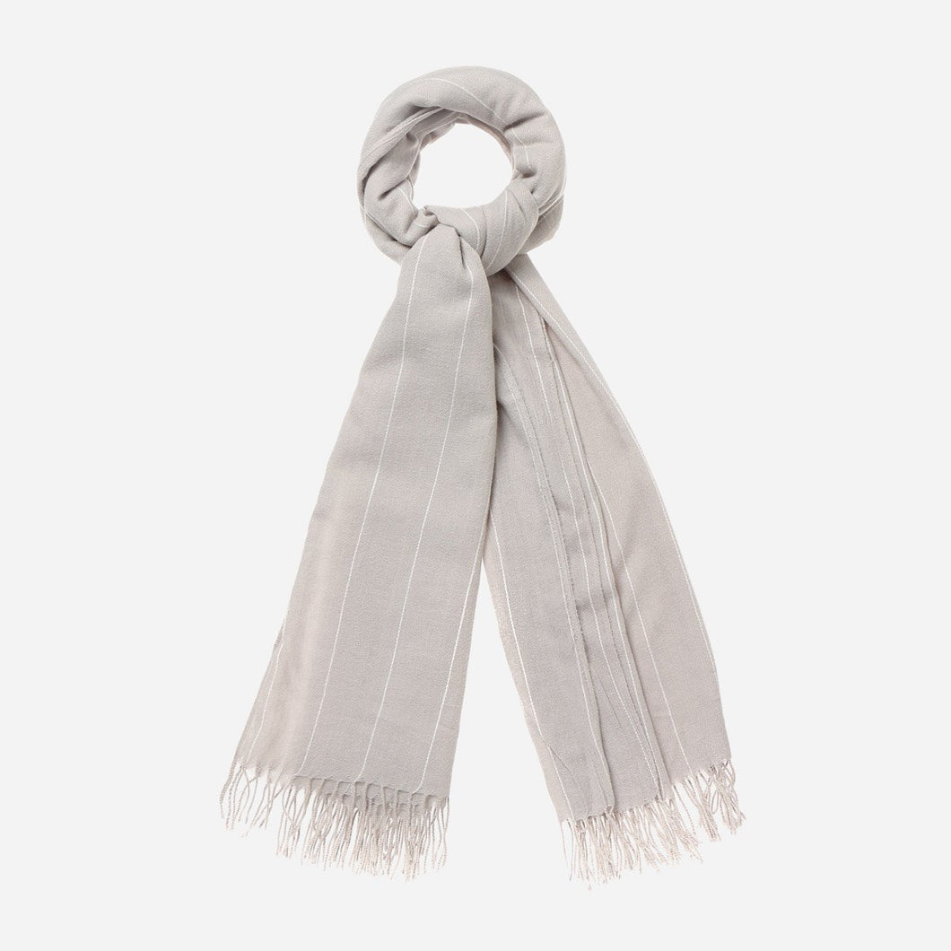 Tropiko by Kultura Ladies' Striped Tasseled Shawl in Gray