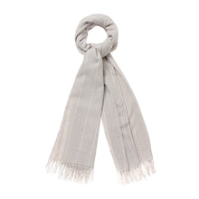 Load image into Gallery viewer, Tropiko by Kultura Ladies&#39; Striped Tasseled Shawl in Gray
