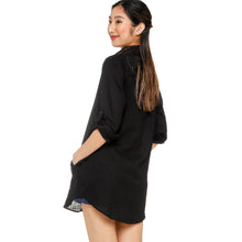 Load image into Gallery viewer, Coco Cabana Ladies&#39; Button-Down Tunic in Black
