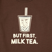 Load image into Gallery viewer, GTW Urban Girls Teens&#39; But First, Milk Tea Graphic Tee in Brown
