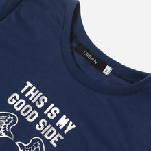 Load image into Gallery viewer, GTW Urban Girls Teens&#39; This Is My Good Side Statement Tee in Navy Blue
