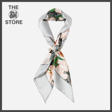 Load image into Gallery viewer, SM Accessories Ladies&#39; Floral Satin Scarf in Gray
