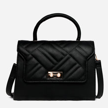 Load image into Gallery viewer, Secosana Ladies&#39; Pearlescent Accent Quilted Handbag and Mini Shoulder Bag Set in Black
