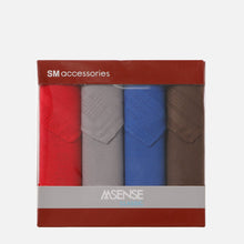 Load image into Gallery viewer, SM Accessories MSense Men&#39;s 4-Piece Tonal Check Handkerchief Set
