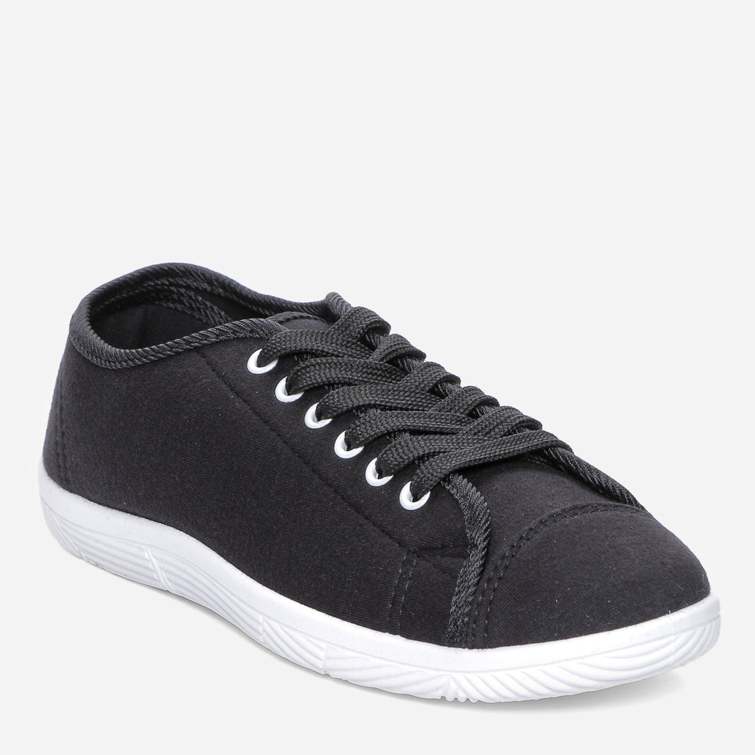 Kicks Ladies' Lyra Lace-Up Sneakers in Black