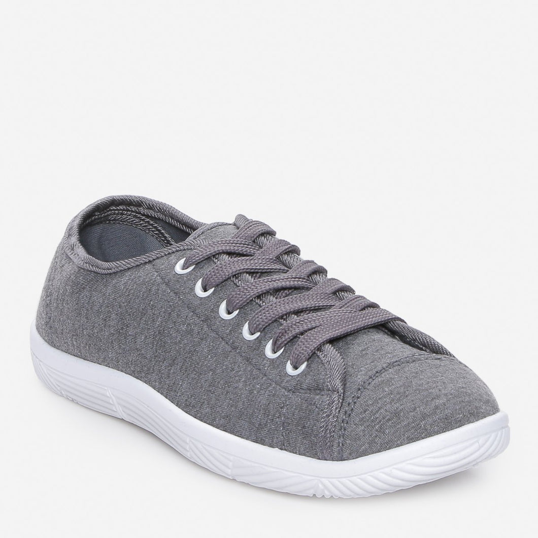 Kicks Lyra Ladies' Lace-Up Sneakers in Dark Gray