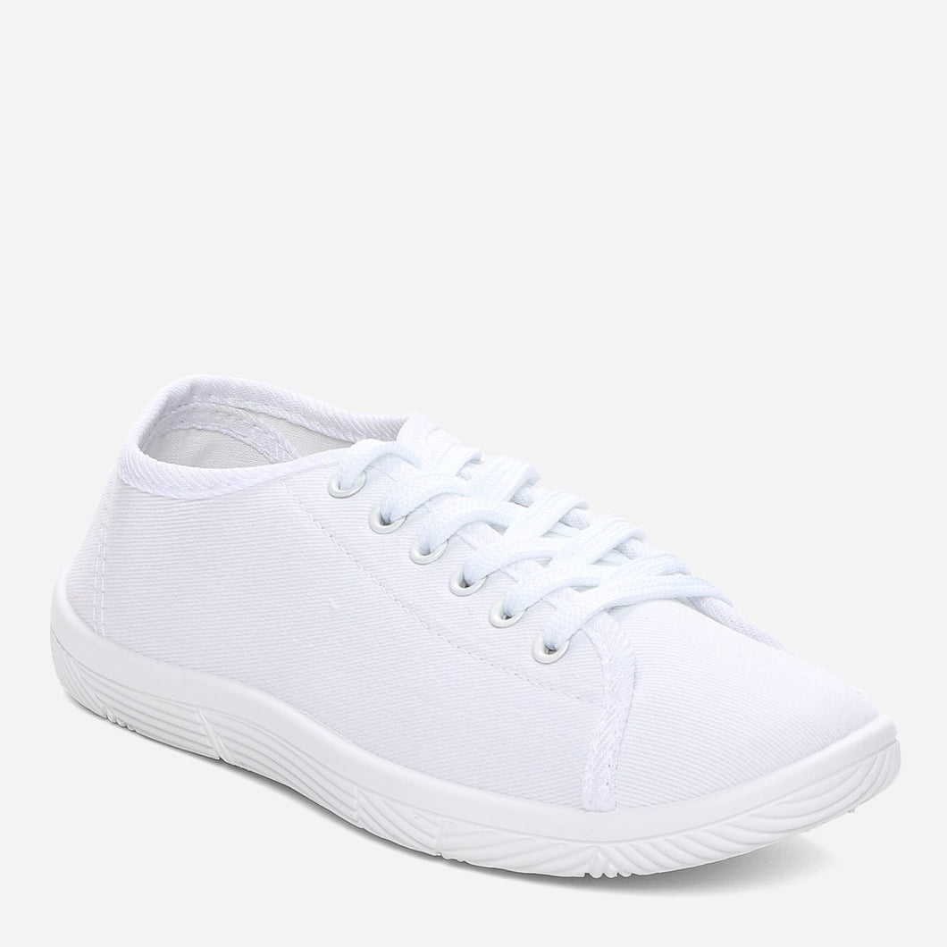 Kicks Ladies' Amrie Canvas Sneakers in White