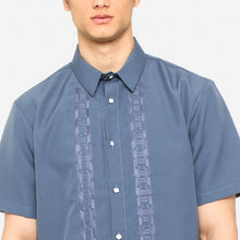 Load image into Gallery viewer, Exclusive Mens&#39; Short Sleeve Embroidered Casual Barong in Blue Gray
