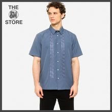 Load image into Gallery viewer, Exclusive Mens&#39; Short Sleeve Embroidered Casual Barong in Blue Gray
