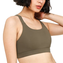 Load image into Gallery viewer, SM Woman Activewear Ladies&#39; Racerback Sports Bra in Olive Green
