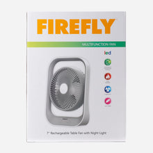 Load image into Gallery viewer, Firefly Rechargeable Table Fan with Night Light FEL-654 7in.
