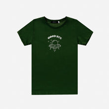 Load image into Gallery viewer, GTW Urban Girls Teens&#39; Goodbye UFO Graphic Tee in Dark Green
