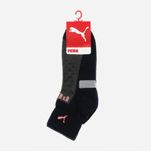 Load image into Gallery viewer, Puma Ladies&#39; Embroidered Sports Ankle Socks in Dark Gray
