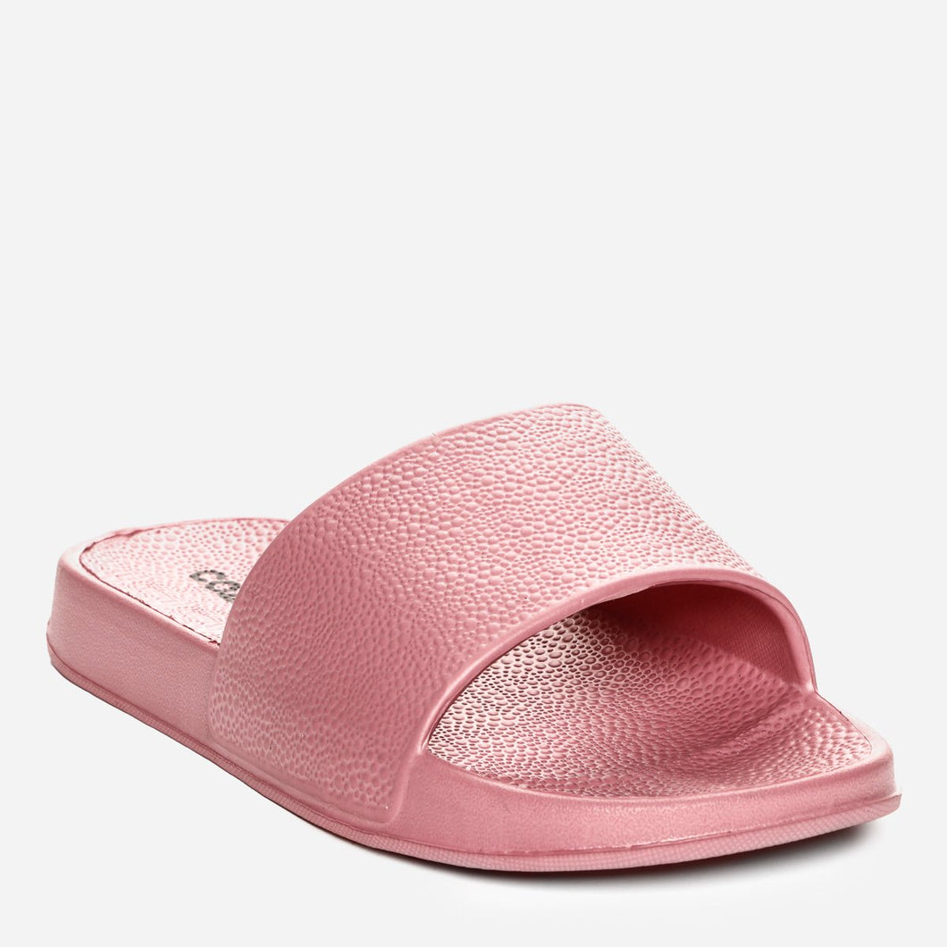 Cozzy Ladies' Brianna Pebbled Texture Slippers in Old Rose