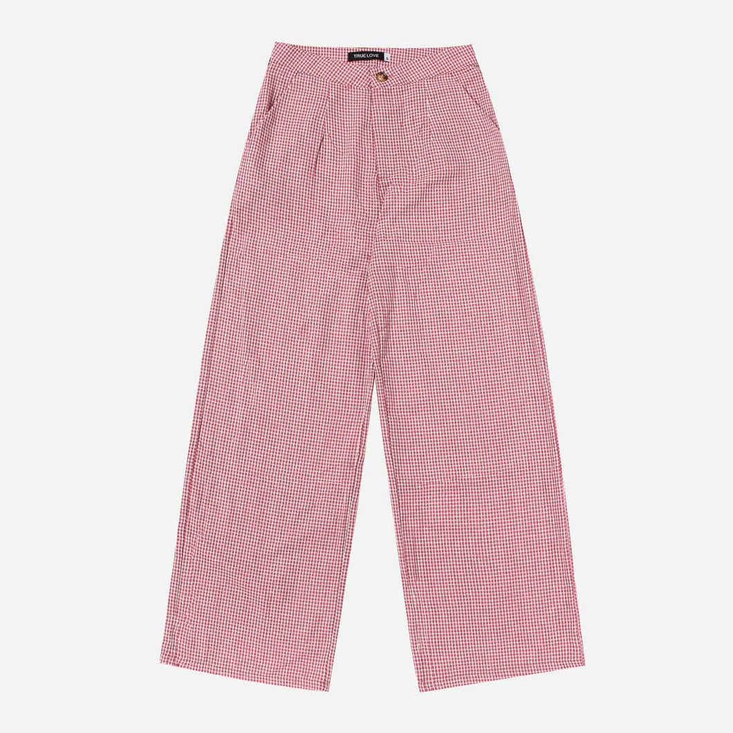 True Love Girls Teens' Wide Leg Houndstooth Pants in Old Rose