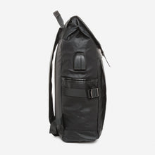 Load image into Gallery viewer, Salvatore Mann Men&#39;s Ramsey Flap Top Backpack in Black
