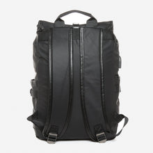 Load image into Gallery viewer, Salvatore Mann Men&#39;s Ramsey Flap Top Backpack in Black
