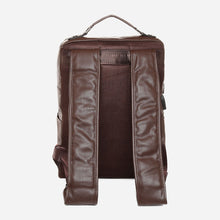 Load image into Gallery viewer, Salvatore Mann Men&#39;s Rafaelo Magnetic Snap Tab Backpack in Brown  
