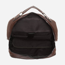 Load image into Gallery viewer, Salvatore Mann Men&#39;s Rafaelo Magnetic Snap Tab Backpack in Brown  
