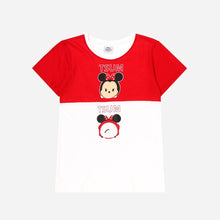 Load image into Gallery viewer, Disney Tsum Tsum Girls Teens&#39; Half Tsum Tsum Graphic Tee in Red
