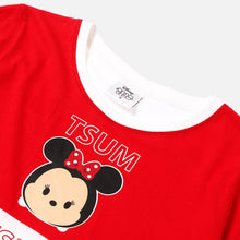 Load image into Gallery viewer, Disney Tsum Tsum Girls Teens&#39; Half Tsum Tsum Graphic Tee in Red
