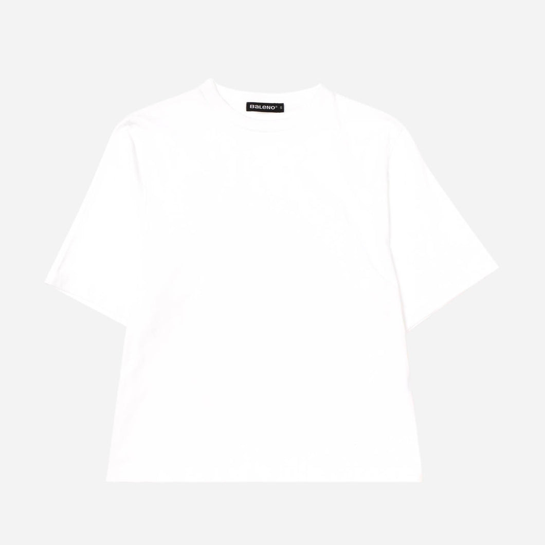 Baleno Ladies' Crewneck Cropped Tee in White