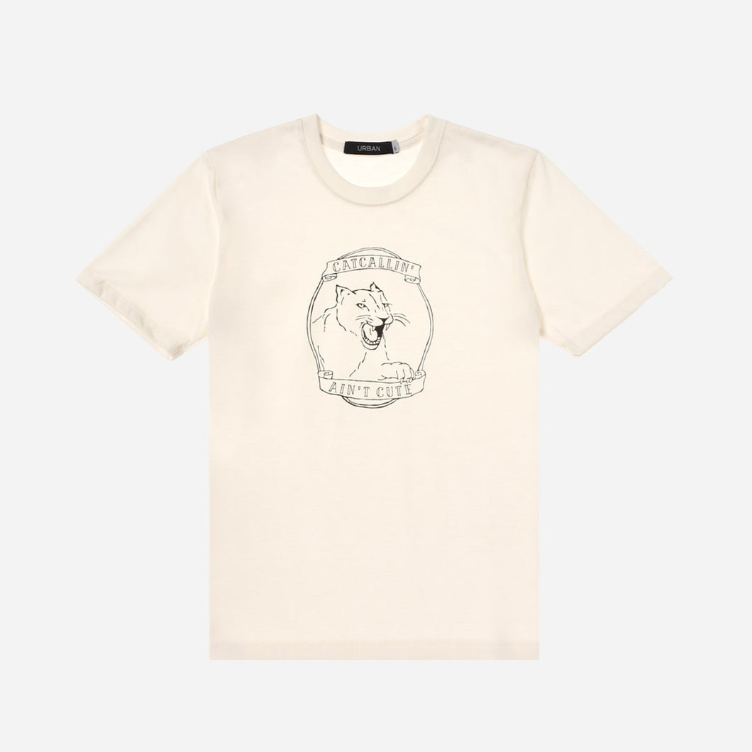 GTW Urban Girls Teens' Catcallin' Ain't Cute Graphic Tee in Off White